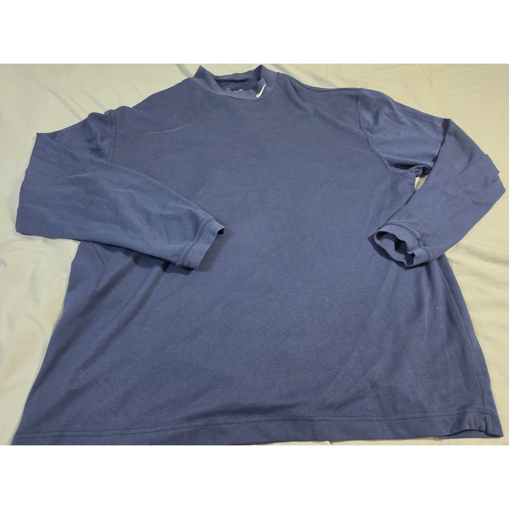Nike Team Fit Dry Mens XL Navy Blue Mock Neck Long Sleeve Athletic Shirt
